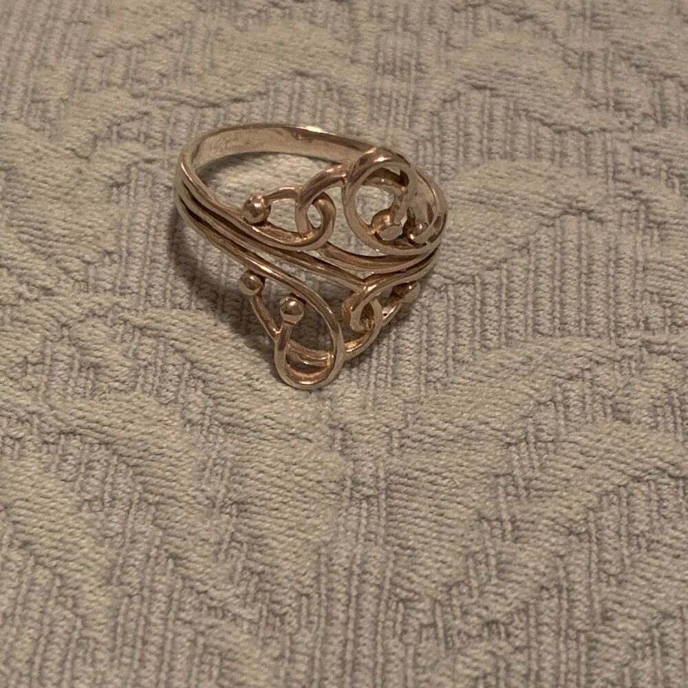 925 Silver Scroll Ring - image 3